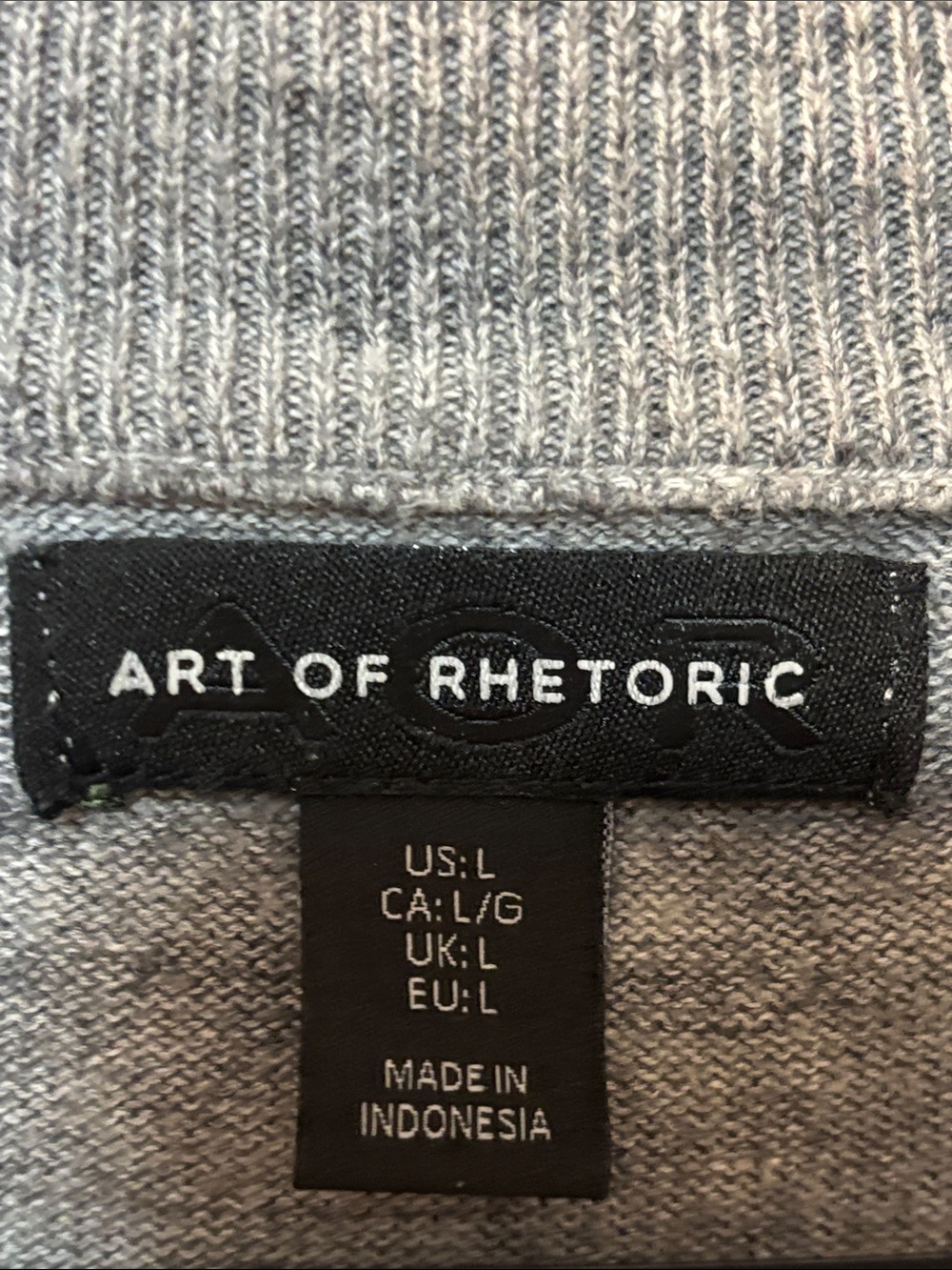Art of Rhetoric Grey Quarter-Zip Sweater - Picture 2 of 4